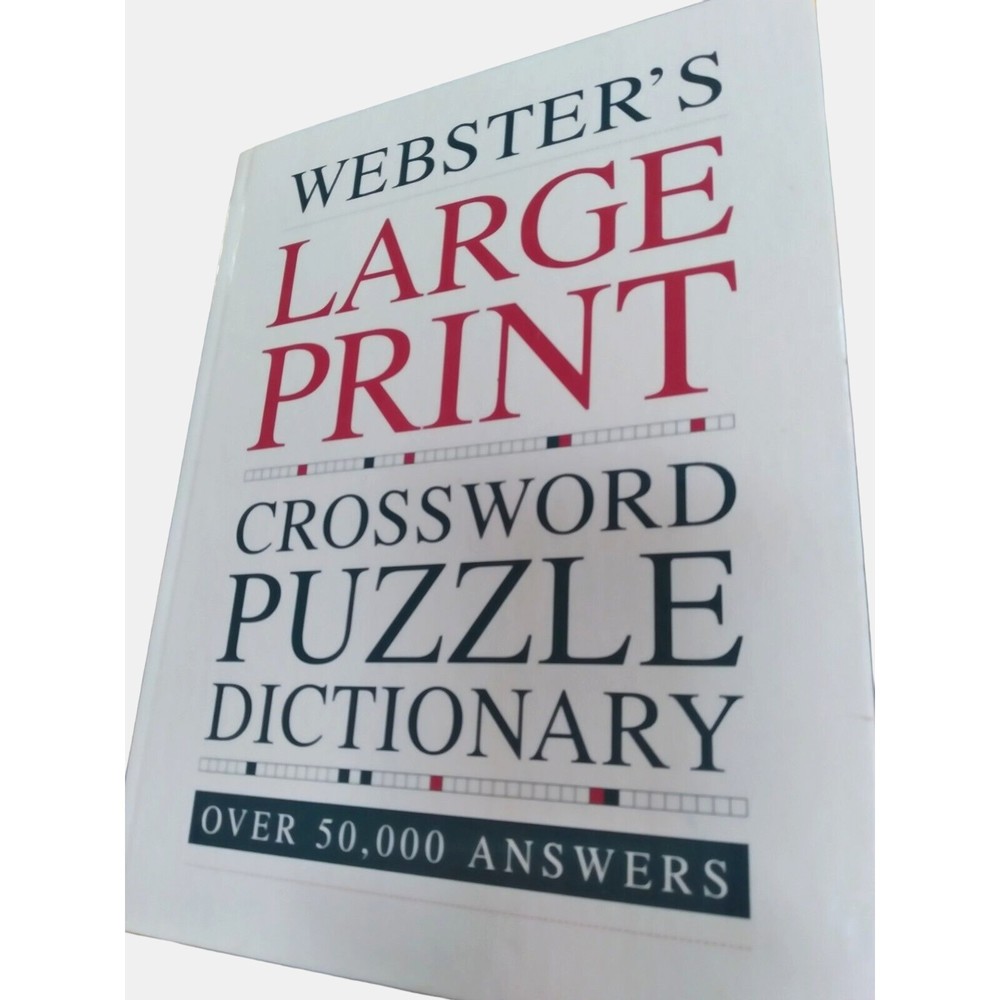Webster's LARGE PRINT CROSSWORD PUZZLE DICTIONARY HB Book Over 50,000 Answers EC